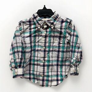 Boys Toddler 2T Plaid Long Sleeve Shirt Gymboree